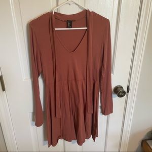 Forever 21 terracotta colored, longe sleeve Dress, Size L